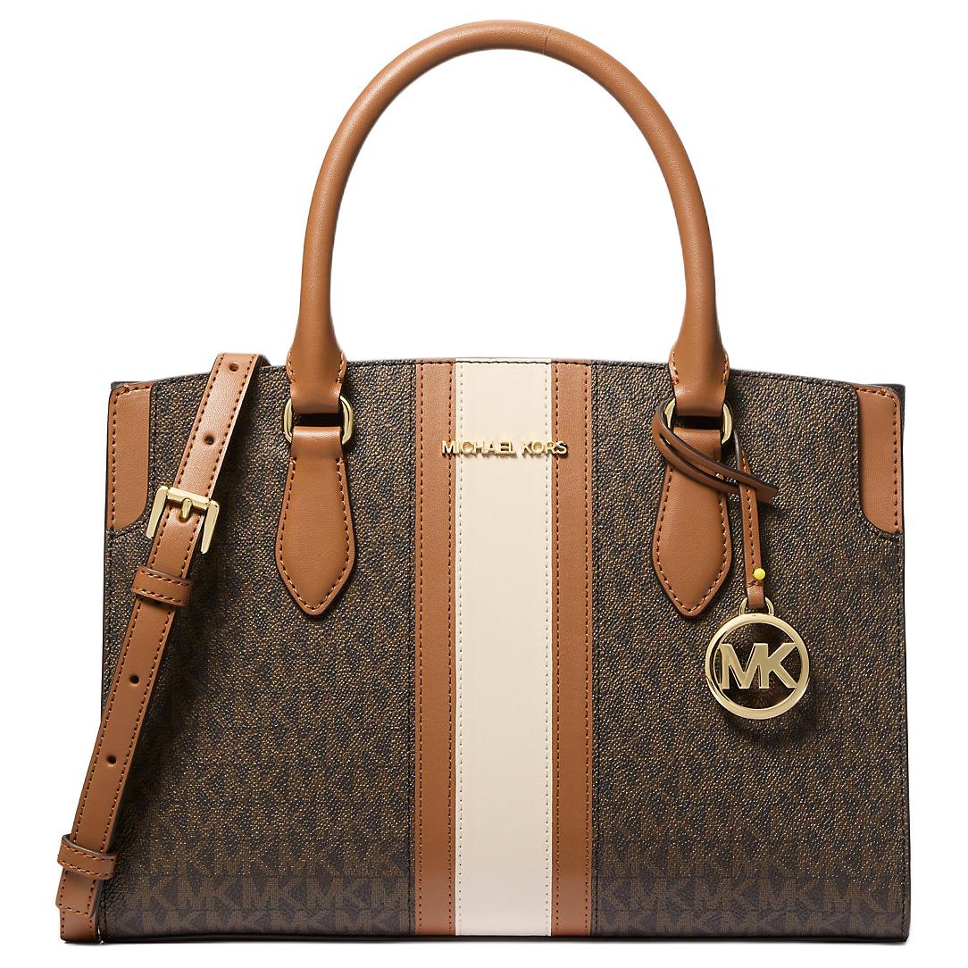 

Michael Kors Becca Metallic Logo Design Faux Leather And Polyester Blend Shoulder Bag Medium Women shoulder bag Bronze Oak 30R6GQ6S2B-BRONZO Basic Set (Bag)
