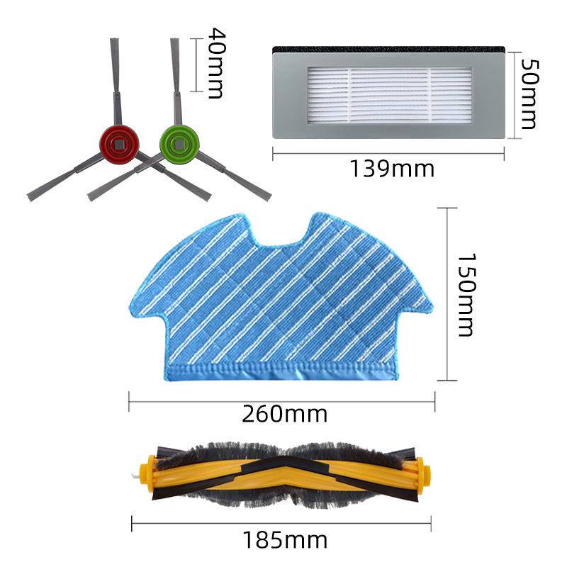ECOVACS OZMO900 Robot Accessories: Side Brush, Main Brush, Filter, Cleaning Cloth, HEPA