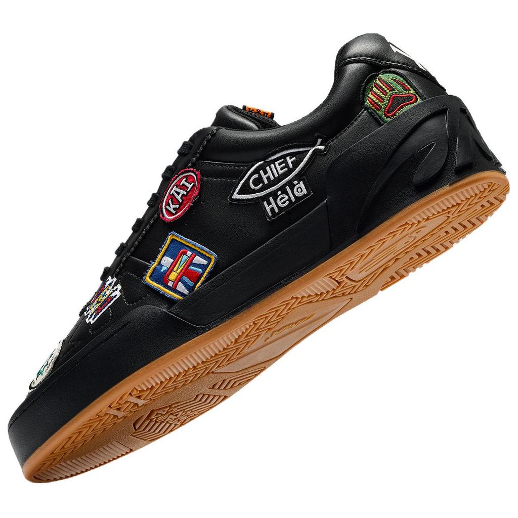 Anta Hélà Cultura de Rua Estilosa Suporte Durável Tênis Cano Baixo Tênis Masculinos Básico-Preto 112541802S-2