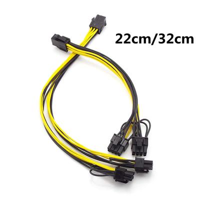 10x PCI-E 6-pin To Dual 6+2-pin (6-pin/8-pin) Power Splitter Cable Graphics Card PCIE PCI Express Power Adapter Extension Cable