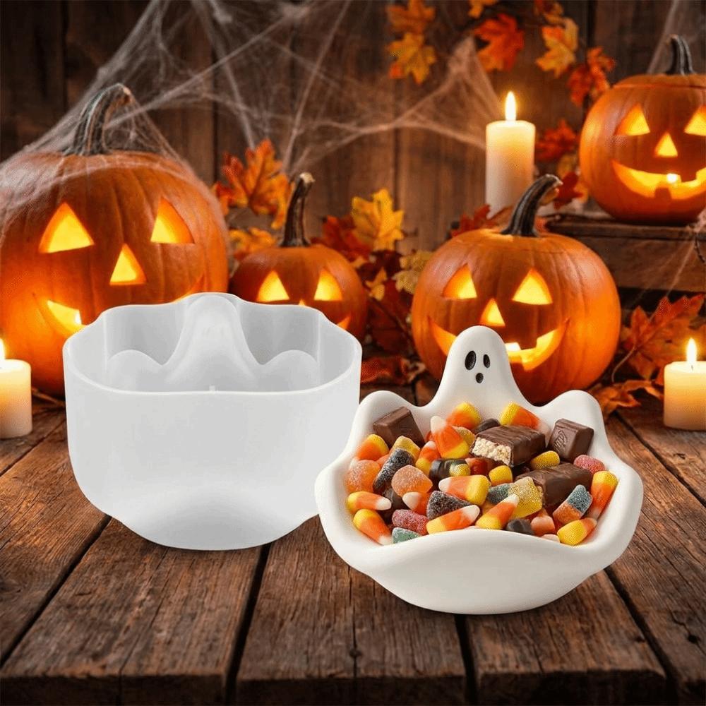 Halloween Theme Candy Bowl Mold Non-Stick Jewelry Storage Tray Mold DIY Handmade Use