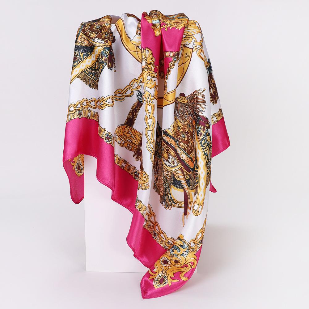 Cashew Printed Silk Scarf for Women European and American Trendy Versatile Shawl Sedon Headscarf Square Scarf