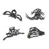 4Pcs Halloween Hair Claws Black Spider Web Skeleton Hand Bat Shape Hair Clips Anti-slip Teeth Back Head Shark Hair Clips