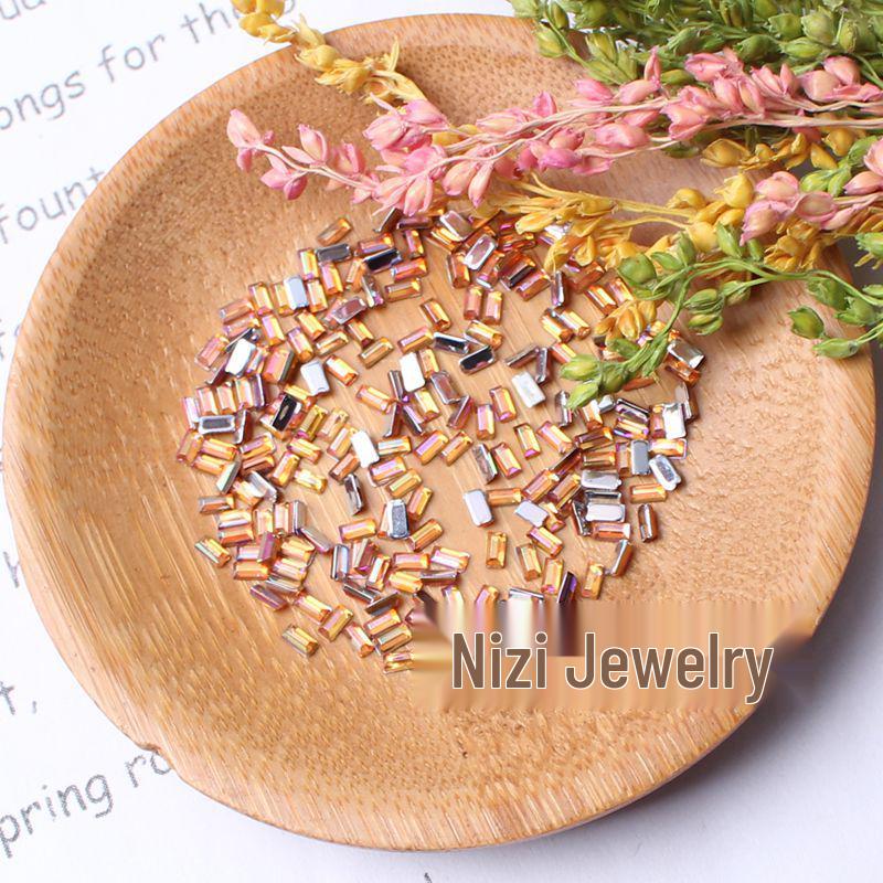 AB Color Rectangle Acrylic Nail Art Rhinestones (2x4 Mm) – Beauty Accessories