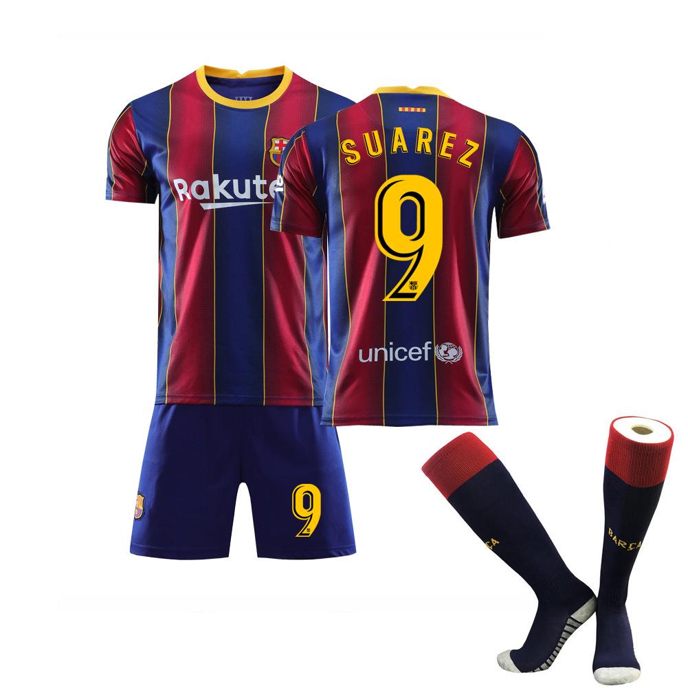 Barcelona jersey - home and away number Messi game jersey, children's sports football jersey suit men's