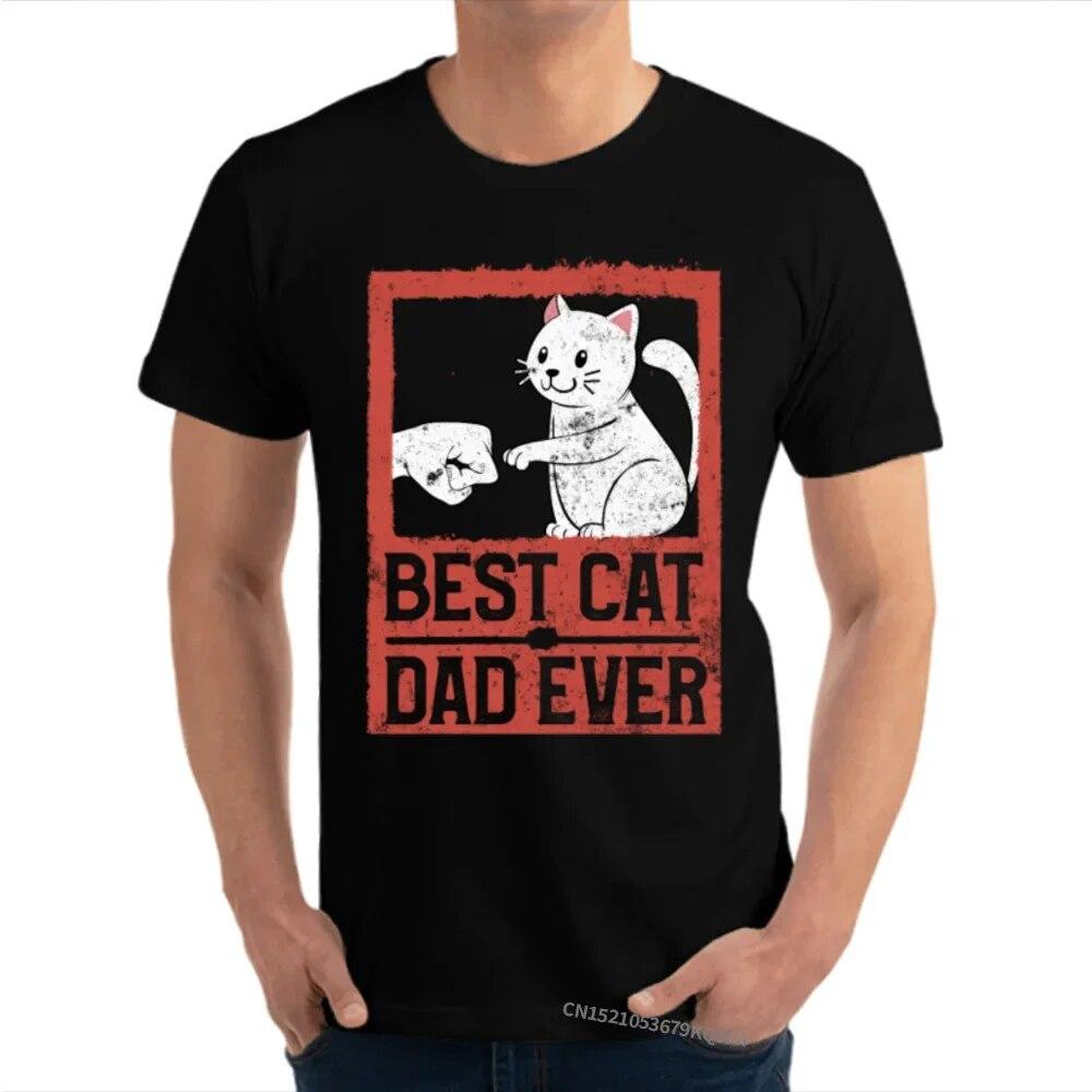 

Best Cat Dad Ever Cat Daddy Ретро футболки Lover Father Camisa Funny Cat Лучшая футболка на день рождения Унисекс Футболки с графикой в ​​стиле Харадзюку