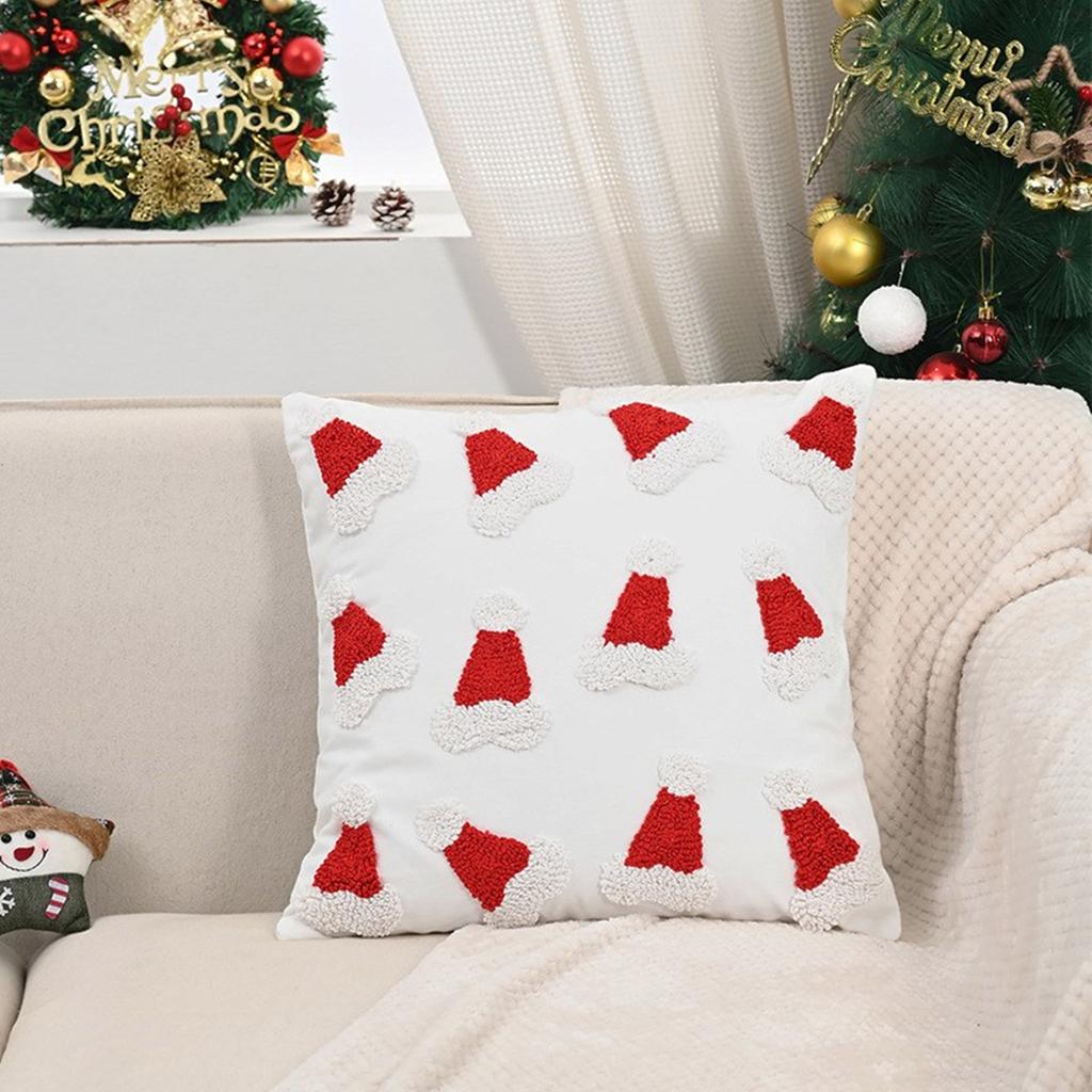 Holiday Cheer Pillow Case Winter Home Decoration Soft Cotton Fabric Cushion Case Christmas Home Sofa Enhancements