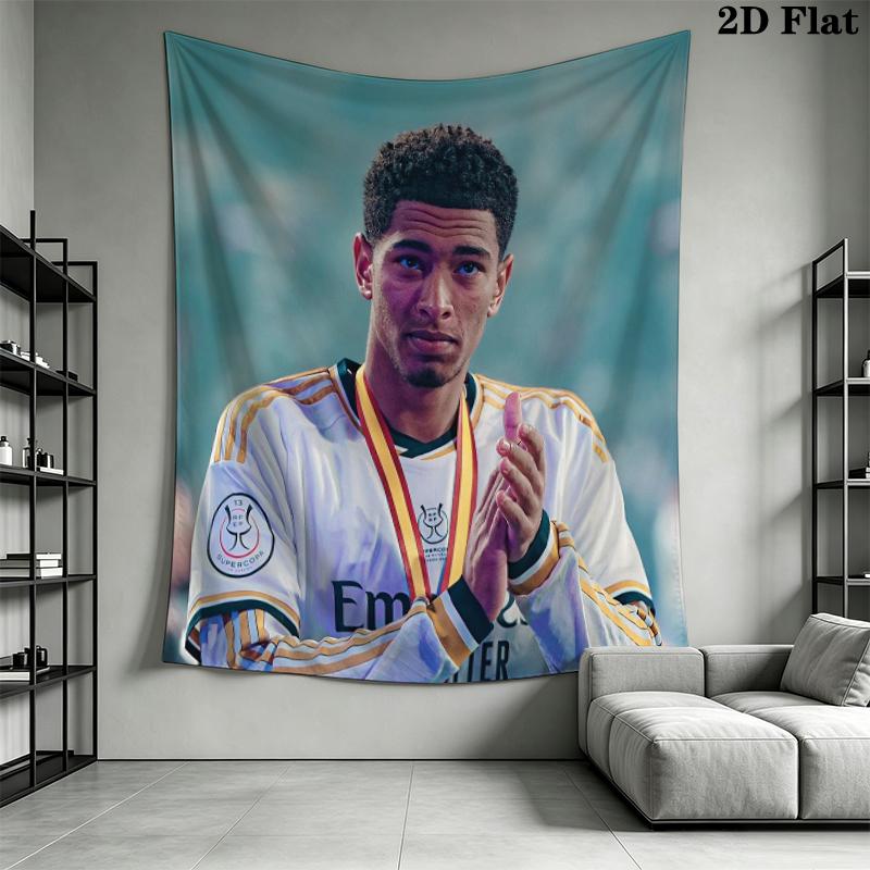 Jude Bellingham Wall Tapestry Aesthetic Wall Hanging Printed Fabric Blanket Decorative Tapestries for Bedroom Living Room Home Decor