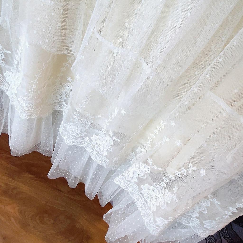 Women's High Waisted Slimming Sand Cake Skirt Half Skirt High-End Feeling Gauz Long Skirt Summer Hundred Fold Skirt