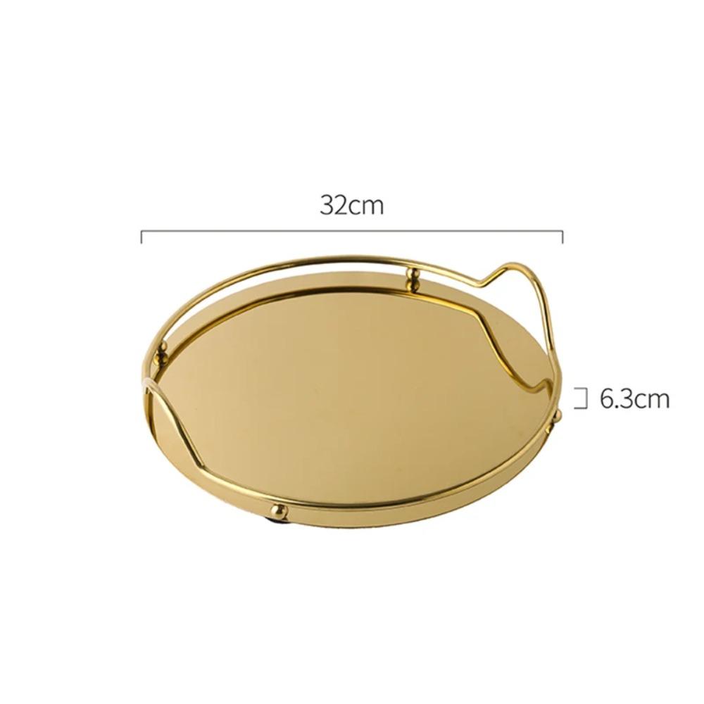Metal Fruit Plate Decoration Simple Perfume Storage Plate Elegant Home Serving Plate Bathroom Tray Storage Ornaments Modern