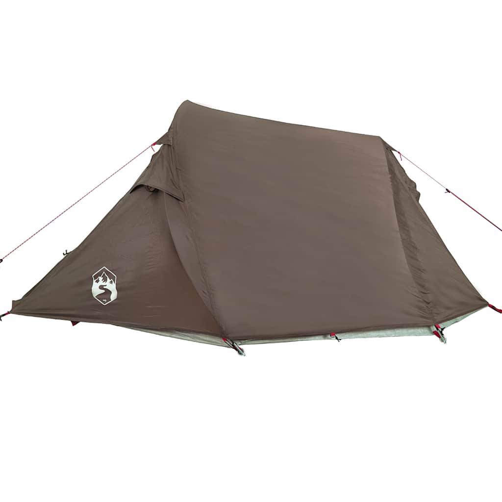 2 Person Tunnel Tent Brown Waterproof