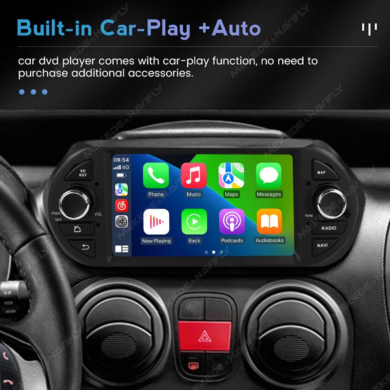 Navifly 7'' 1Din Android For Fiat Fiorino Citroen Nemo Peugeot Bipper 2008-2017 Car Radio Multimedia Video Player Carplay Auto