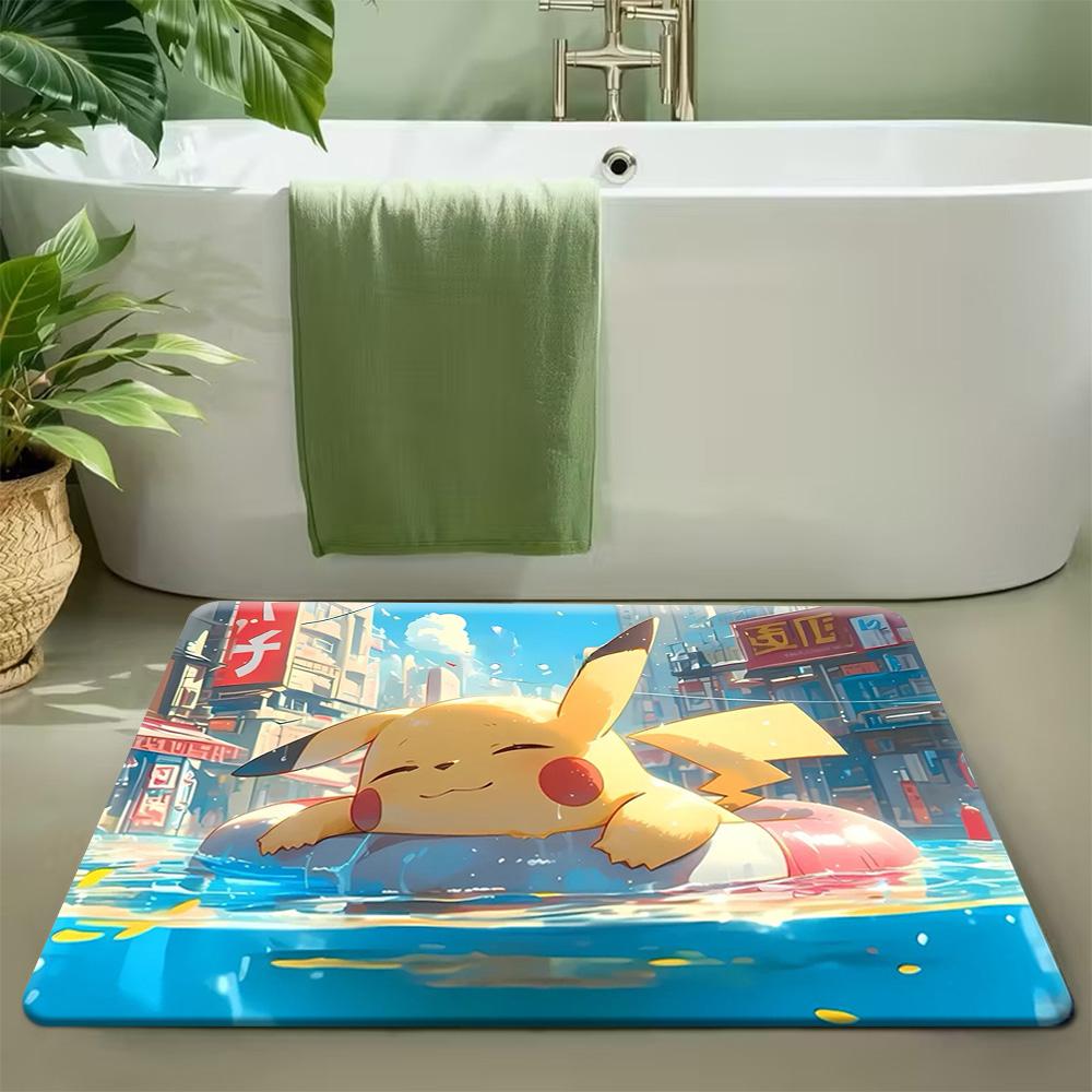 Pokémon Winter Campfire Starry Night Print Non-Slip Soft Doormat for Home Decor 40x60cm