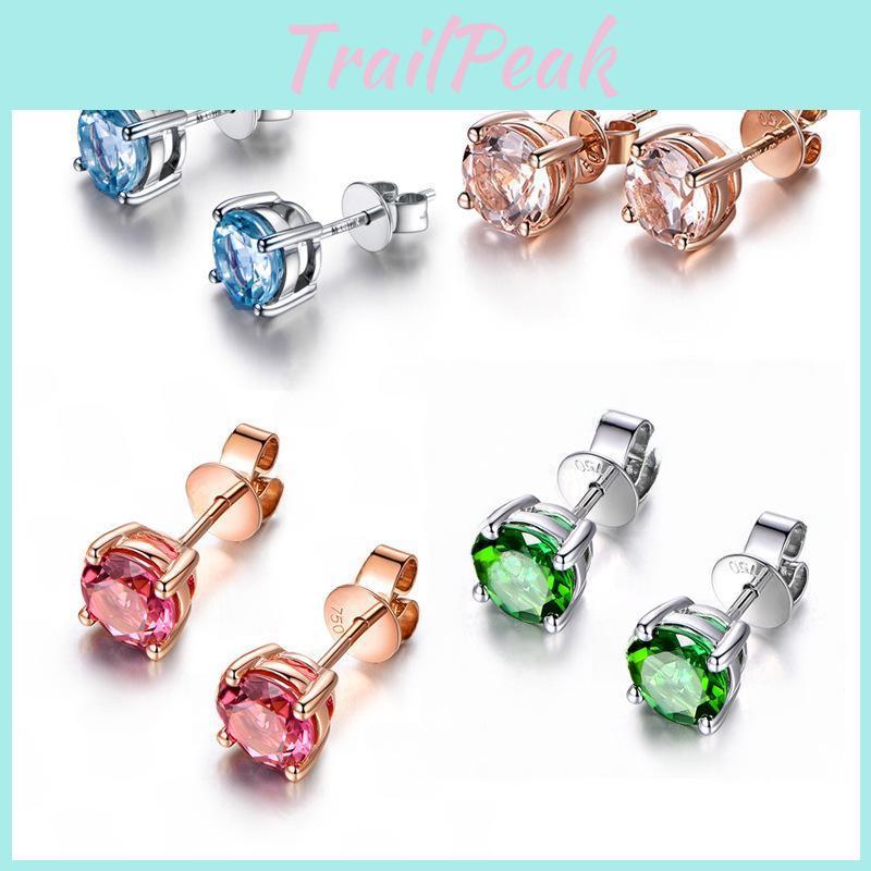 European Retro Morganitestyle American Gemstone Earrings Elegant Womens Jewelry