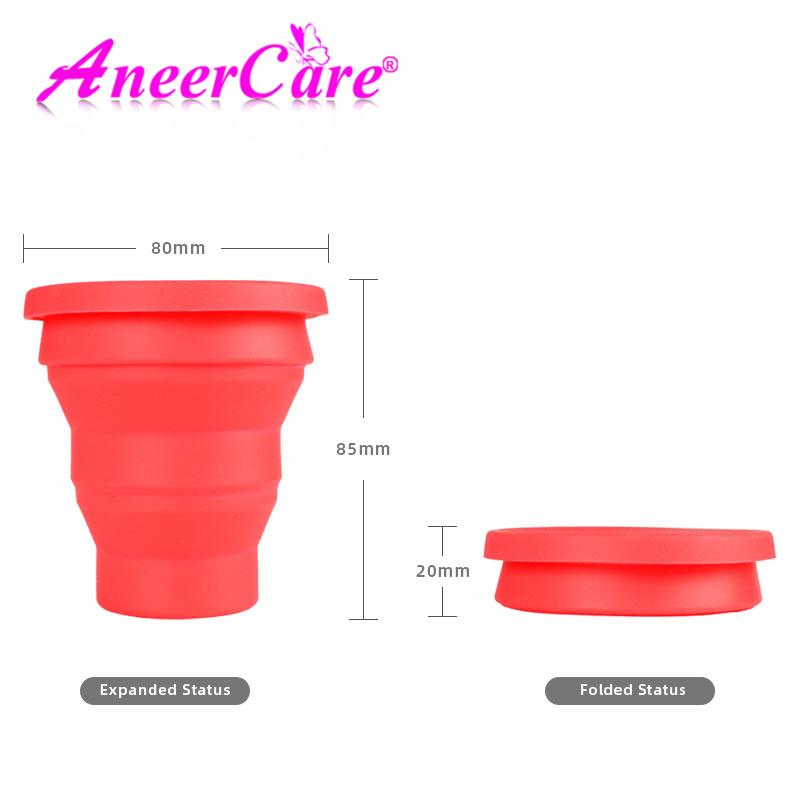Foldable Menstrual Collector Medical Silicone Rainbow Color Menstrual Cup Sterilizer Vagina Women Hygienic Silicon Period Menstruation