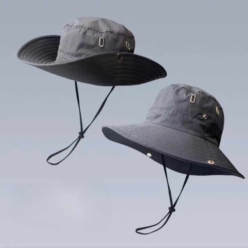 New Folding Men's Wide Brim Sun Hat Waterproof UV Protection Fisherman Hat Bucket Hat for Fishing Hiking Climbing Summer Outdoor
