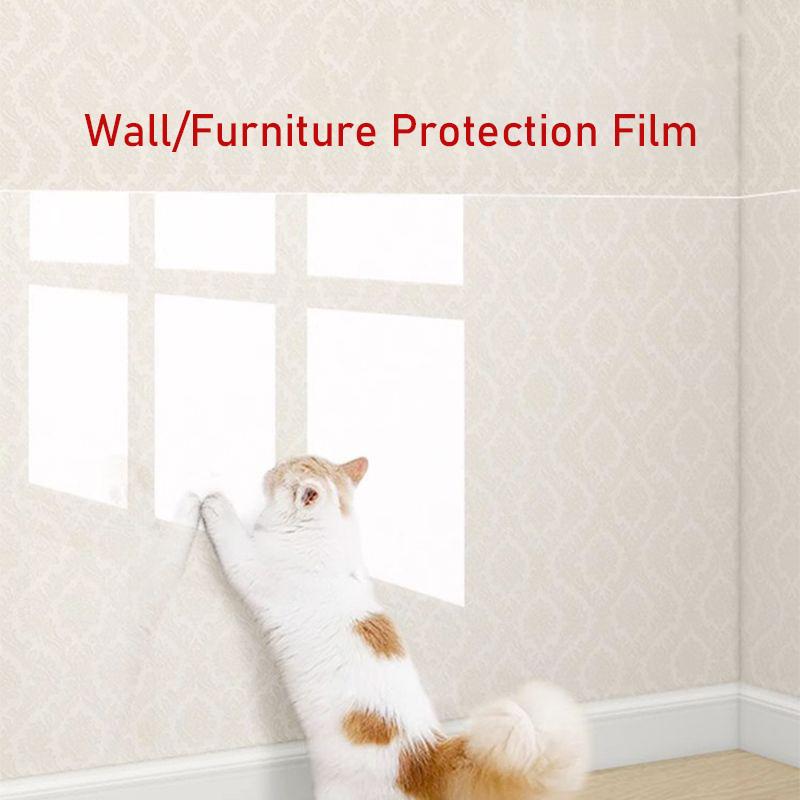Protection Extra Épaisse pour Griffoirs de Chat Film Transparent Auto-Adhésif Protecteur de Mur Canapé Meubles Anti-Griffures Anti-Salissures Facile à Décoller et Coller