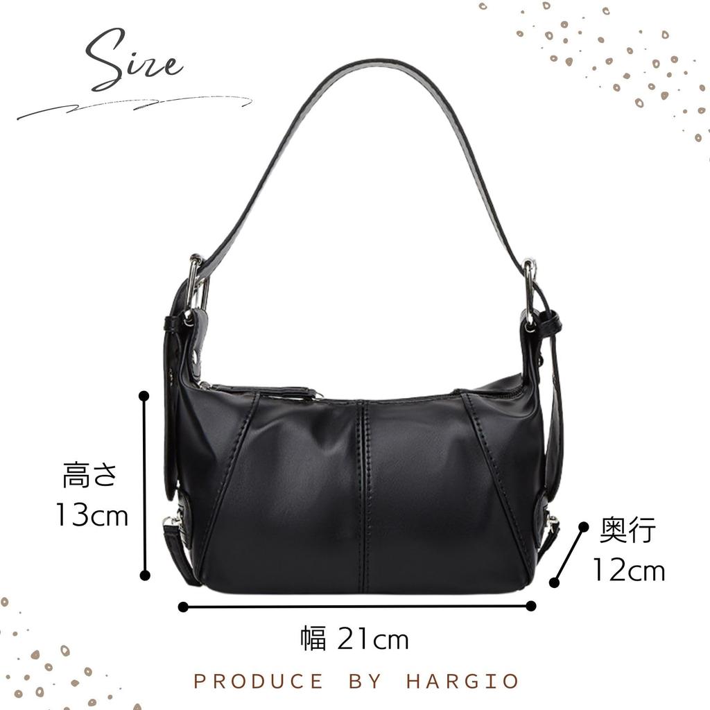 Belt Hobo Shoulder Shoulder Bag [Harujio] Bag, Bag, Bag, Women's, Small, Mini, Shoulder, One-shoulder Bag, Black, White, Stylish, Cute, Popular,