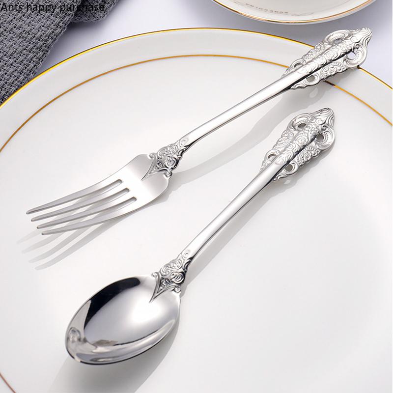 Stainless Steel Cutlery Set Knife Fork Spoon Set 4-piece Set Western Food Tableware Kitchen Accessories Coffee Spoon Fruit Fork
