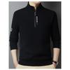 Men's Winter Fleece-Lined Zipper Sweatshirt with Semi-High Collar, Thickened Long-Sleeve Casual Sweater