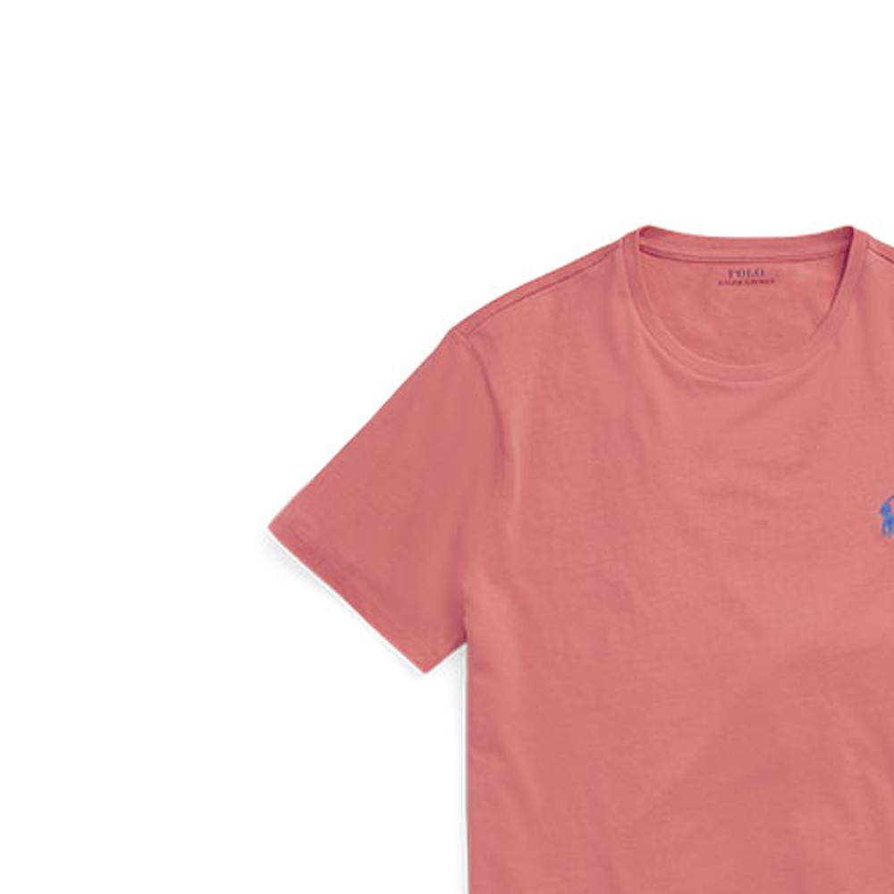 Polo Ralph Lauren Ss22 Solid Logo Embroidered Crew Neck Short Sleeve T-Shirt Men Tops Pink MNPOTSH1N821365-600