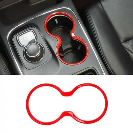 For Dodge Durango 2011+ Red Center Gear Shift Water Cup Holder Bezel Cover Trim