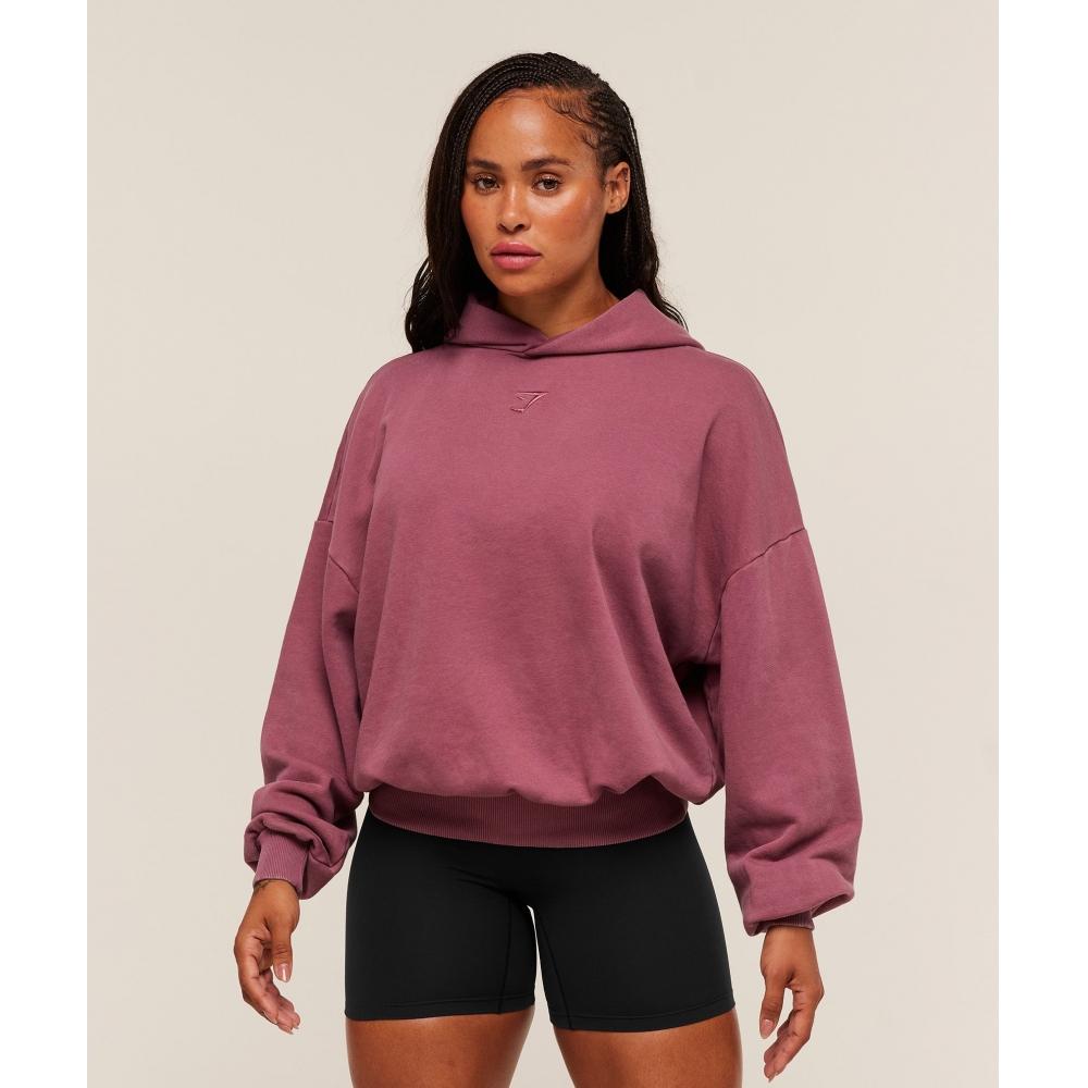 Gymshark Power Washed Oversized Hoodie Reset Pink Acid Wash Small Ball B4c5f Kc8n