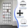 28 Large Pockets Over the Door Shoe Organzier, Hanging Shoe Organizer for Door Large Capacity Shoe Storage Bag with 4 Metal Hooks