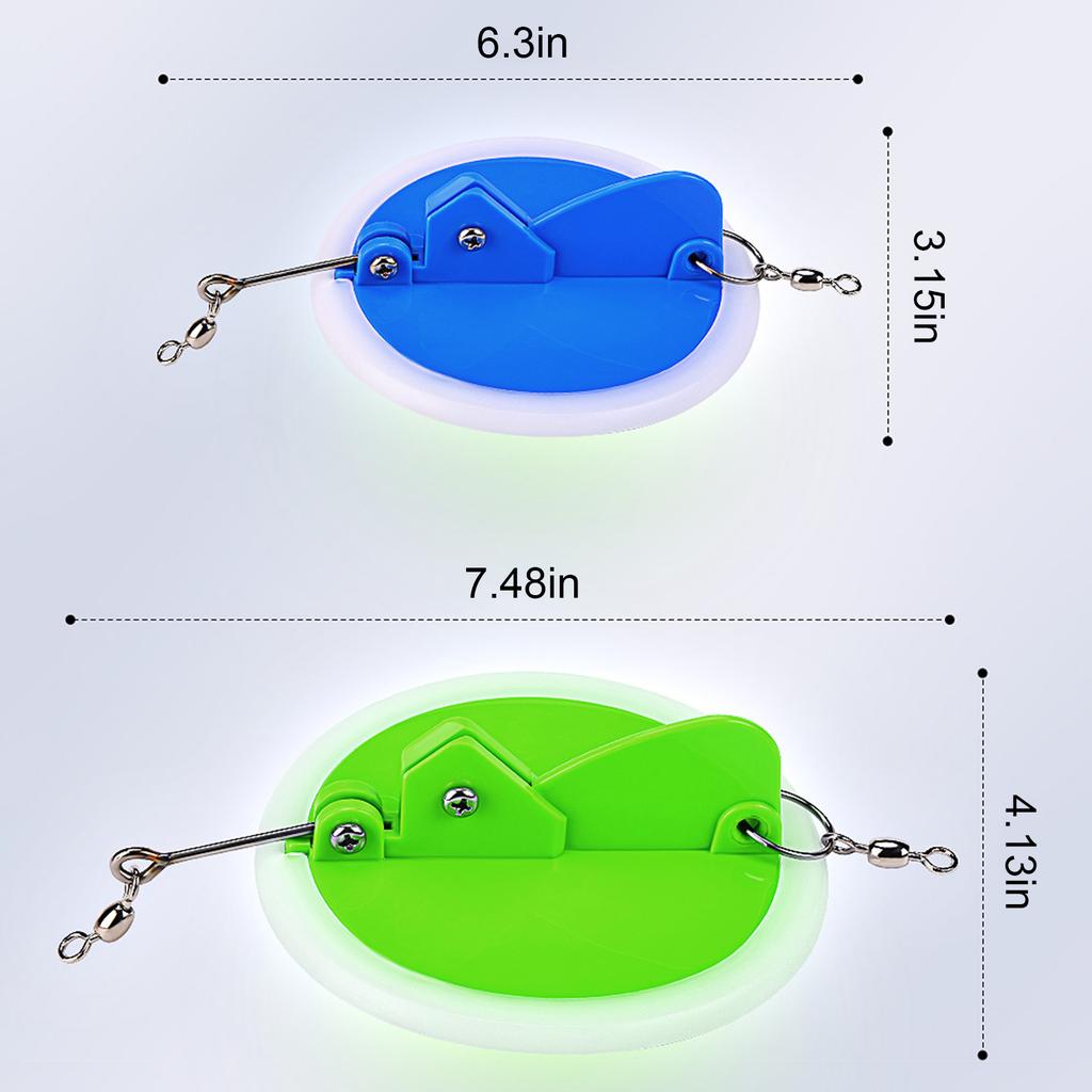 Luminous Trolling Diver Disc Connector with White Bottom Adjustable Stable for Fishing Angling Bass Mandarin Various Fishes