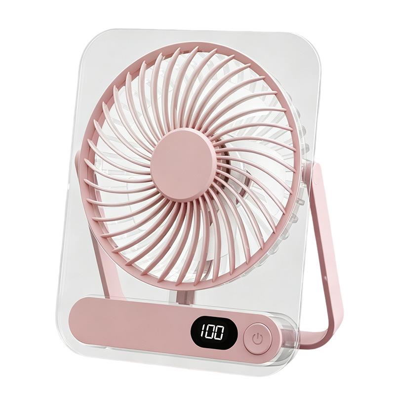 Ultra-Thin Mini Fan: Silent, Long Battery, Strong Wind, Compact for Desktop or Office Use