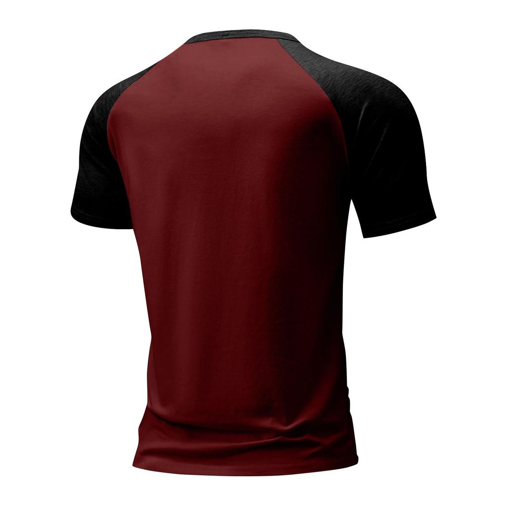 Men's Summer Short Sleeve Raglan Sleeve Henley Shirt Buttoned Neck Casual Fit Lightweight Soft Fabric Top