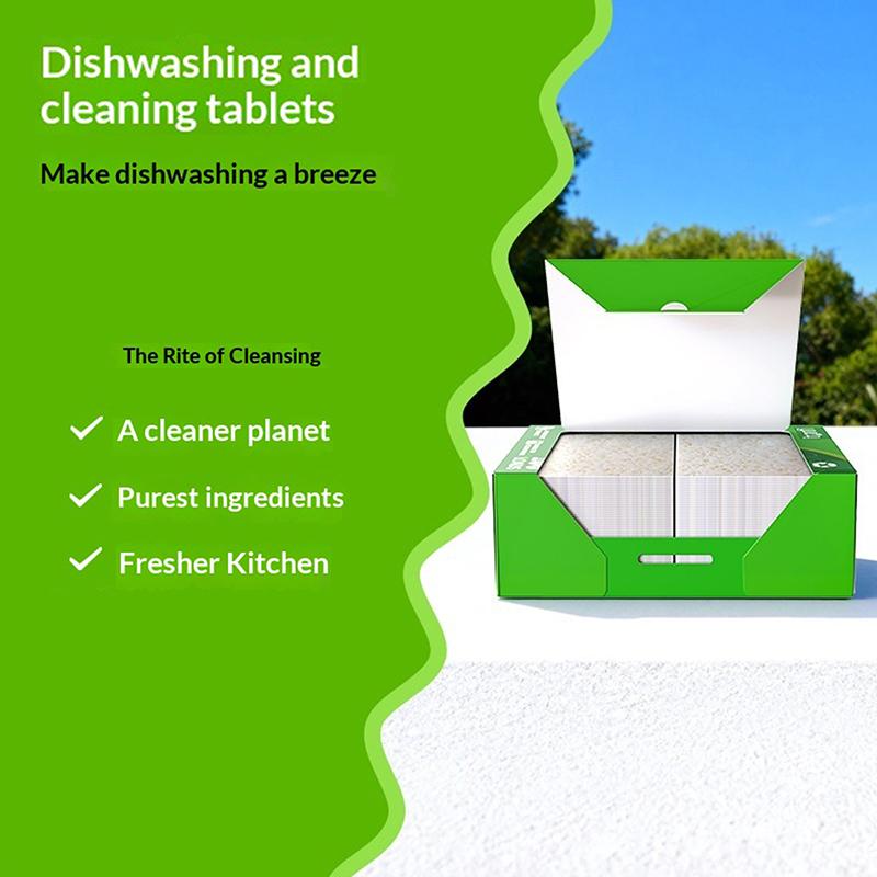 Premium Dishwasher Cleaning Kit; 30/100 Detergent Tablets; Deodorizer for Oil Dirt Removal; Dishwashing Sheets