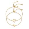 1 Pair Bracelet Heart Decor Adjustable Length Couple Bracelet Small Heart Charm Bangles Fashion Jewelry Gift