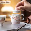 110ml Hand-painted Peach Blossom Teapot Handmade Tea Infuser Pot Tea Making Kettle With Ball Hole Flower Tea For Tea Ornaments