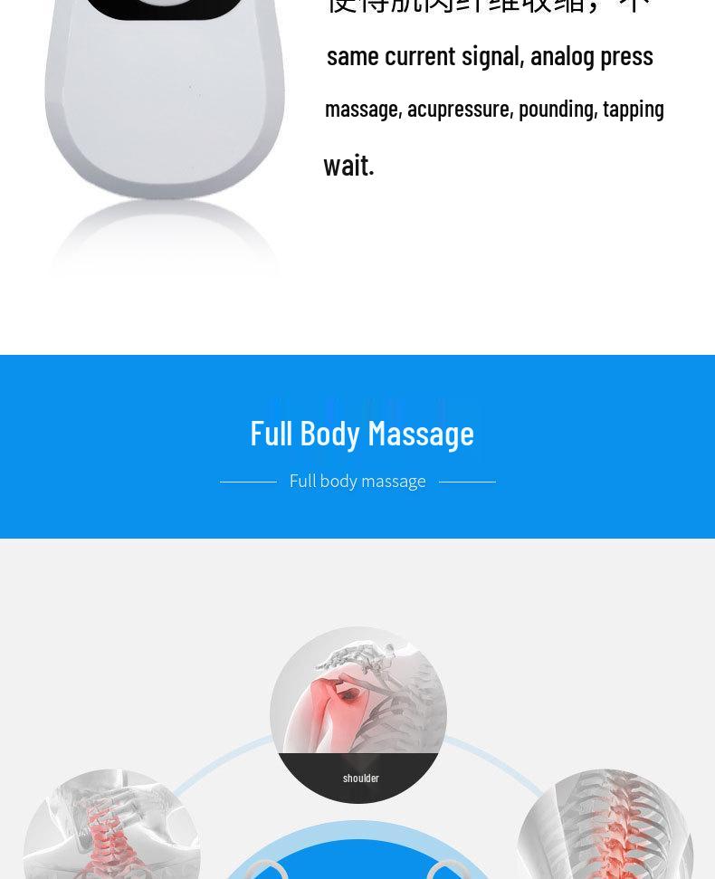 Low-Frequency Pulse Microcurrent Electrotherapy Massager for Full-Body Meridian Dredging and Physiotherapy