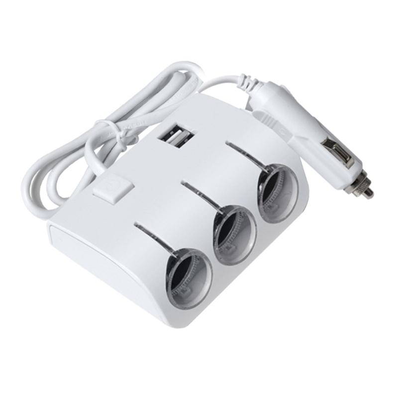 

Автомобильные разветвители для прикуривателя 2 USB-удлинителя Кабель-адаптер белый