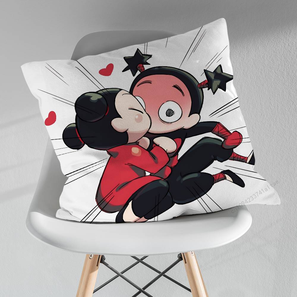 Cute PPucca Love GGaru Throw Pillow Case Living Room Sofa Cushion Cover For Home Bedroom Decoration Protector