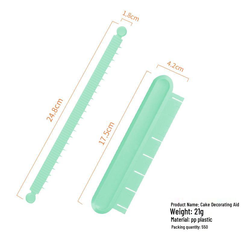 Curved Edge Buttercream Piping Tool - Cake Skirt Lace Decorator Ruler