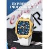 CURREN Luxury Vintage Watch for Men Sports Chronograph Quartz Wristwatches with Silicone Strap,Date,Luminous
