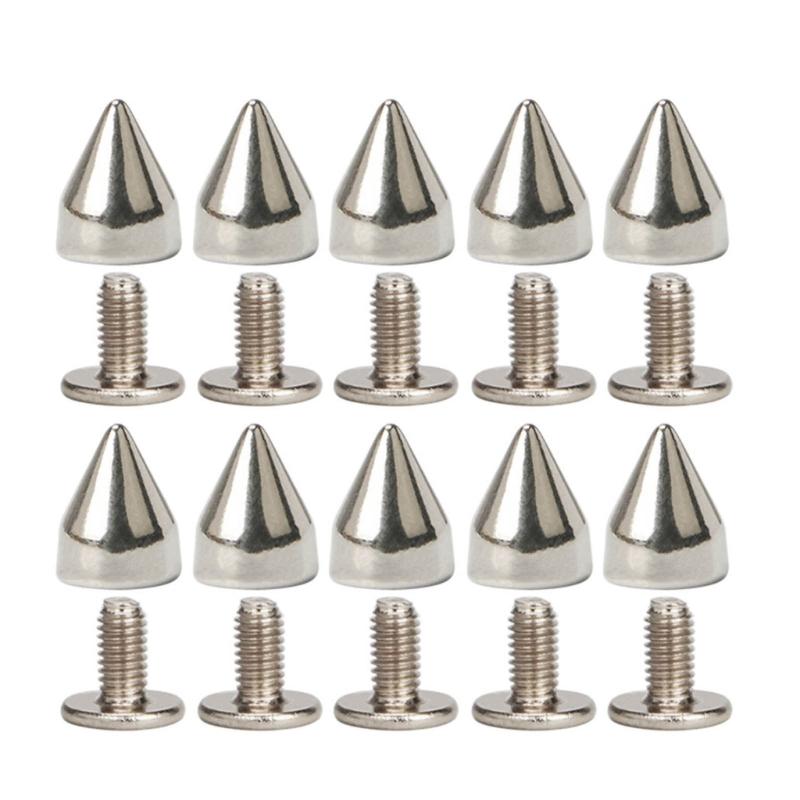 10Pcs Decorative Rivets Set Punk Style Nail Buckles Screw Mount Stud Rivets DIY Crafts PU Belt Shoes Clothing Spikes