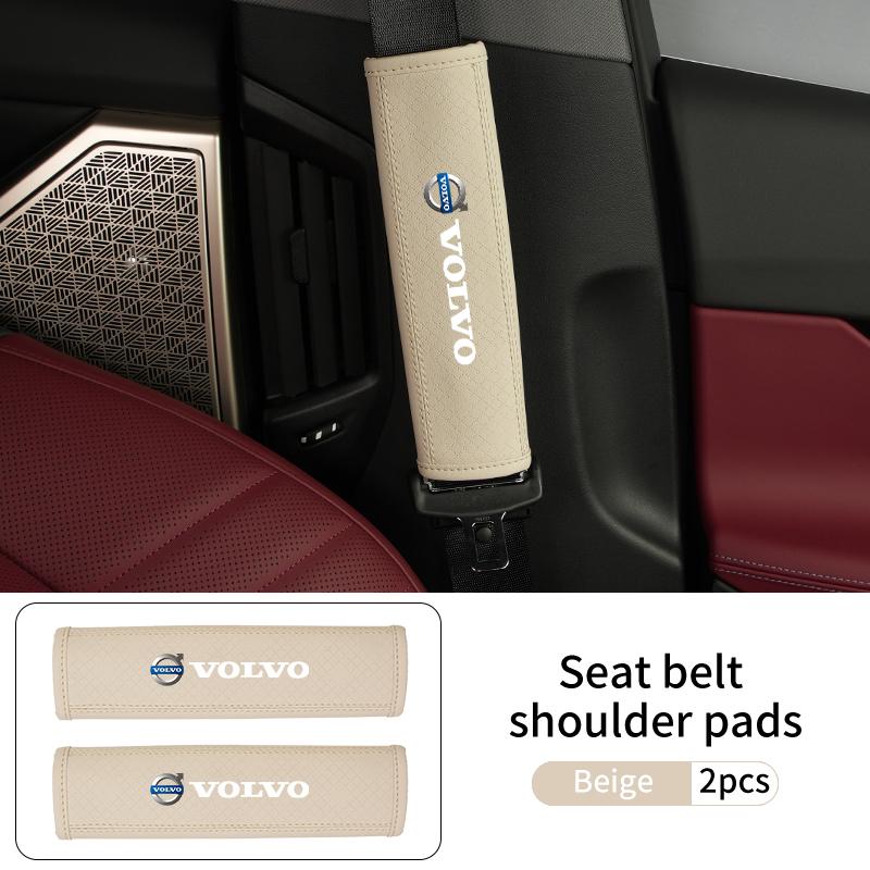 AALF1 2pcs Car Safety Belt Cover Seat Belt Shoulder Strap Sleeves For Volvo C30 C70 S60 S80 S90 T6 V50 V60 V70 V90 XC40 XC60 XC70 XC90