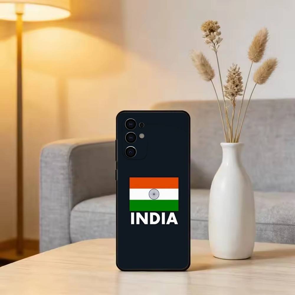 I-Indian N-National Emble Flag Phone Case For Samsung S25,S24,S21,S22,S23,S30,Ultra,S20,Plus,Fe,Lite,Note,10,Black Cover