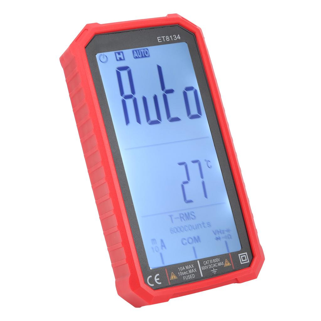 ET8134 Full Screen Multimeter Voltage Current Resistance Capacitance Tester with Color Change Alarm