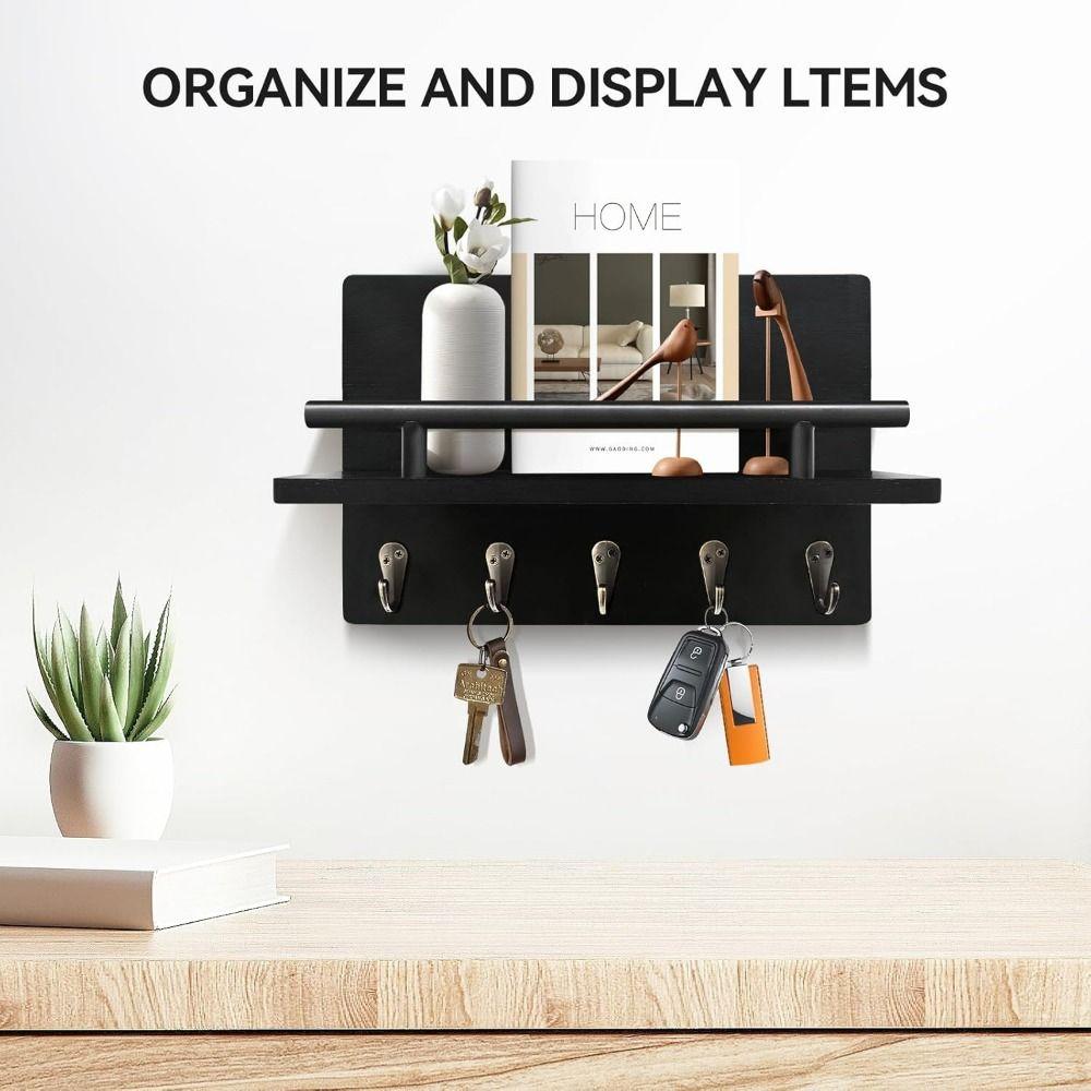 Wall Mounted Wall Hat Hanger Floating Shelf Coat Hook Save Space Clothes Storage Rack Household