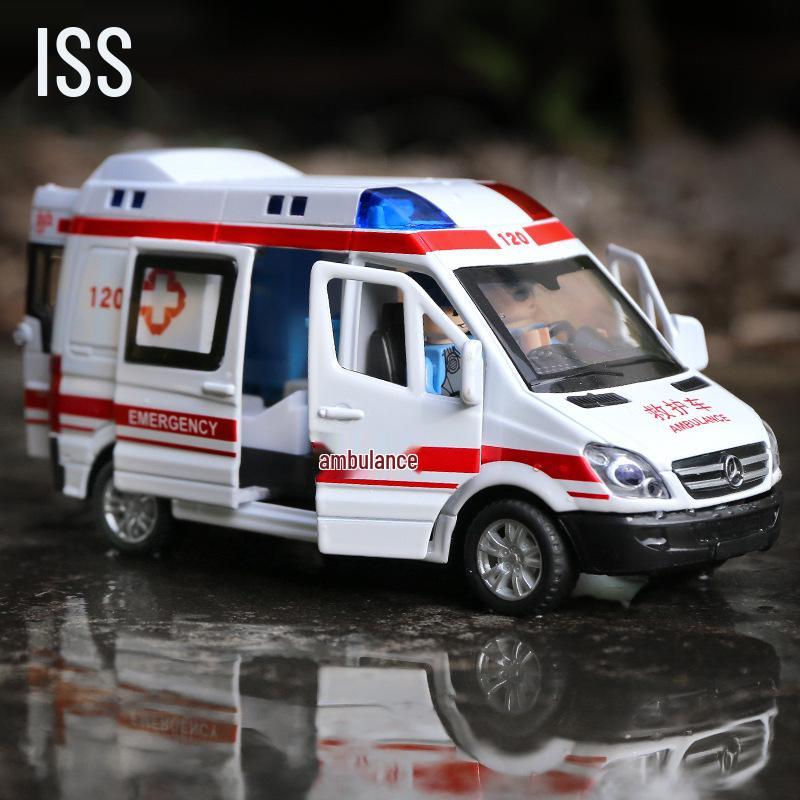 Multifunctional Alloy Police Car and Ambulance Toy with Sound and Light