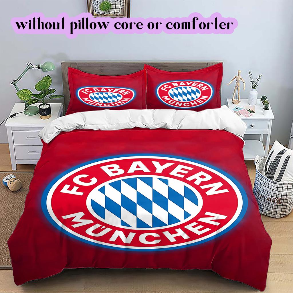 FC Bayern München Patroon Beddengoed Dekbed Set Dekbedovertrek Kussensloop Huisdecoratie Verjaardagscadeau (1 dekbedovertrek + 2 kussenslopen, zonder binnenkussen)