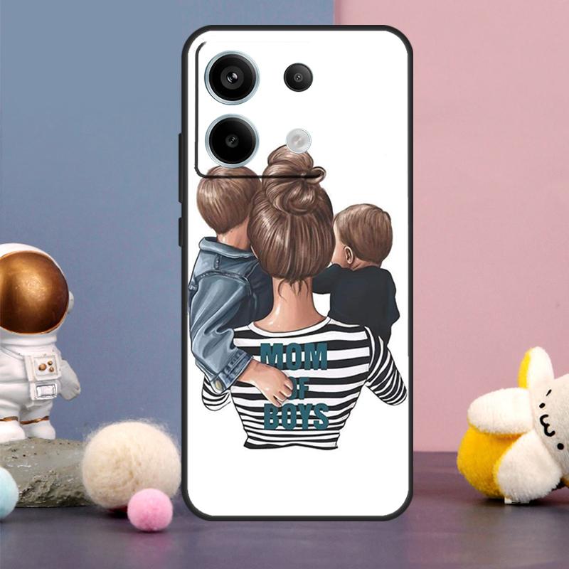 

Чехол для телефона Xiaomi Redmi Note 15 Pro Plus 10 11 12 13 14 Pro Redmi 15 15C 14C 10C 12C 13C с рисунком Мама, Дочь, Сын, Папа Redmi Note 10 4G