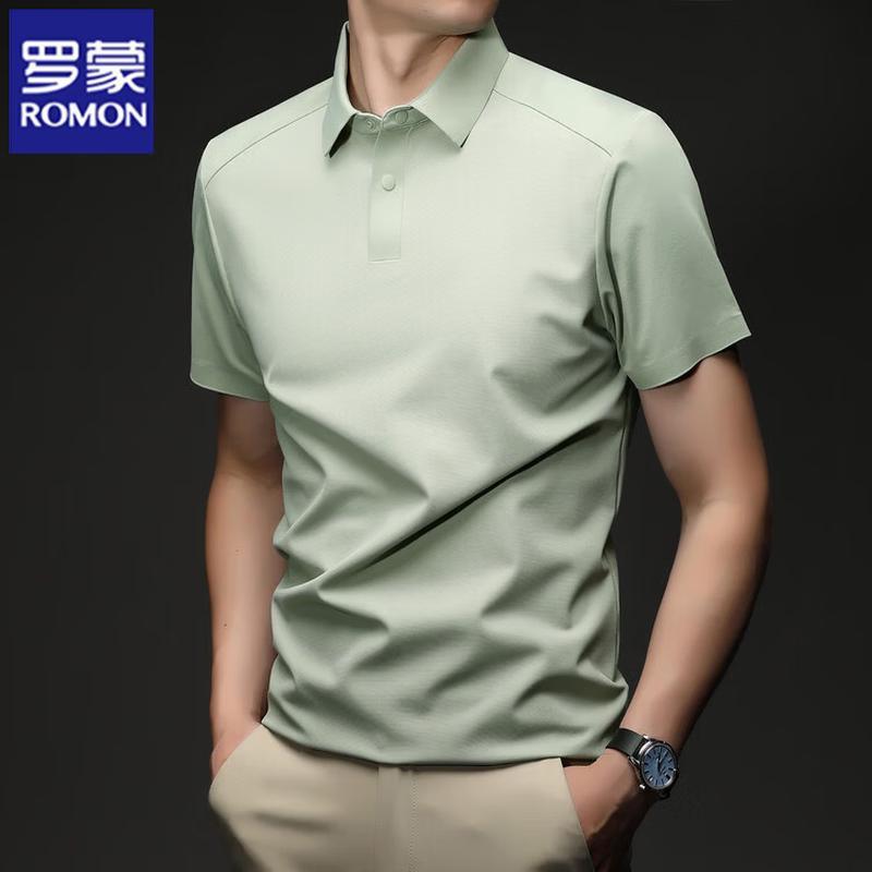ROMON Men s Sunscreen Cooling Waffle Knit Short-Sleeve Polo Shirt 58
