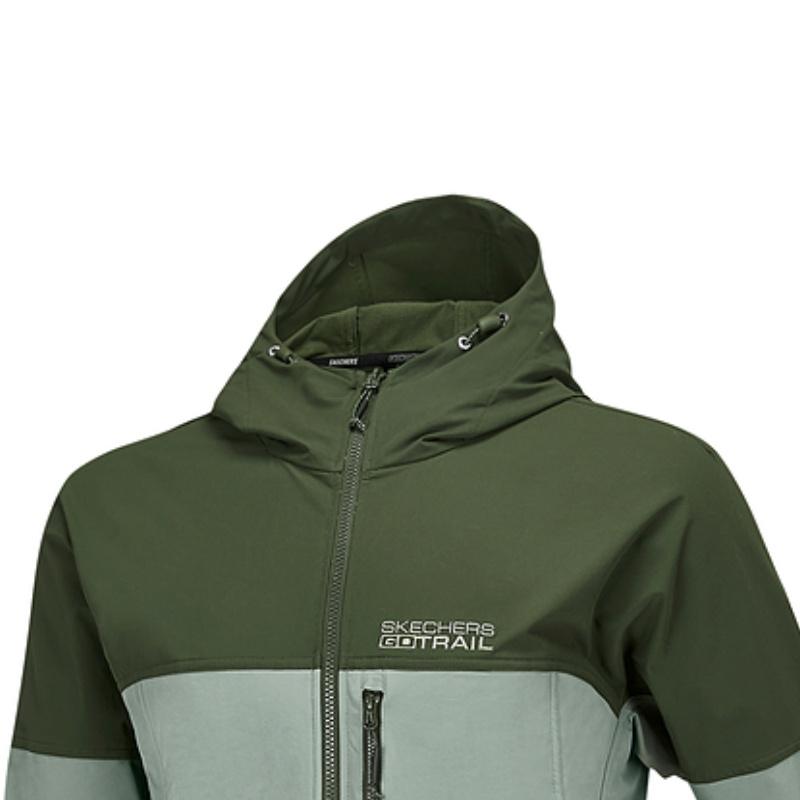Skechers Water-Resistant Outdoor Sports Hooded Versatile Jacket Unisex Jacket Dark-Green P225U023-03AD