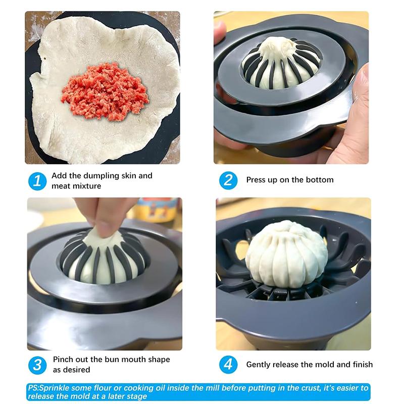 Baozi Maker Machine,Dumpling Maker Mold Plastic Kitchen Gadget Tool Homemade Bao Buns Preparation Culinary Exploration
